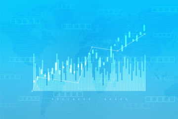 2d rendering Stock market online business concept. business Graph 