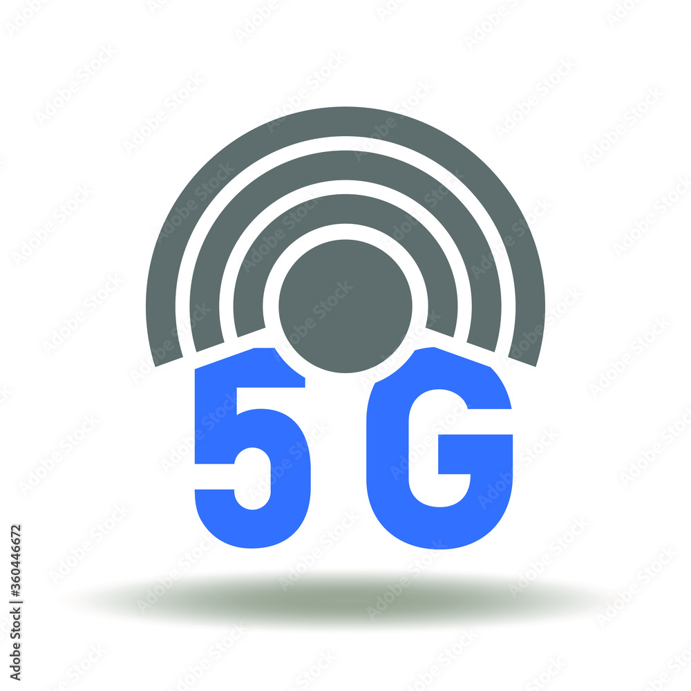 Poster 5g mobile network connection logo. five generation communication technology icon vector.
