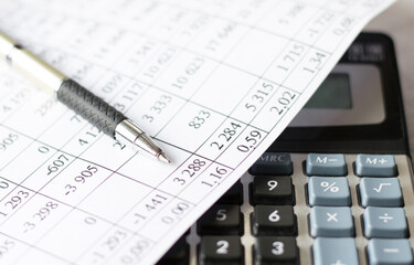 Analysis of the financial report. Business and finance concept