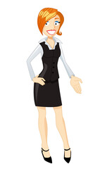 cartoon style illustration of businesswoman