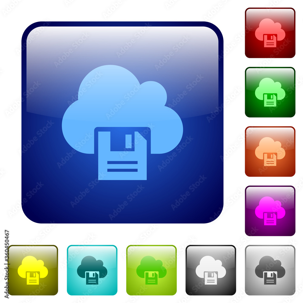 Poster cloud storage color square buttons