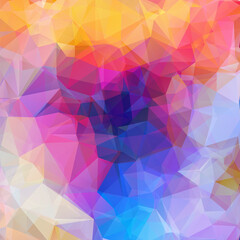 Abstract multi colored polygon, low polygon background. Transfusion of color. All the colors of the rainbow. Multicolor.Low poly style. Geometric Pattern.