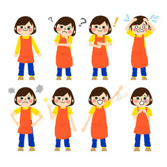 色んな表情をする女性