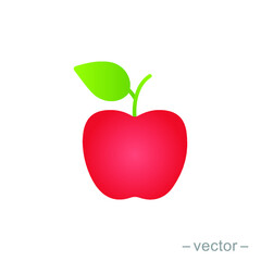 Apple vector, back to school gradient style icon. Eps 10.