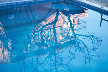 reflection in the pool, bleu water 