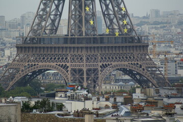 Detail of the base of the Eiffel Tower. Paris, France