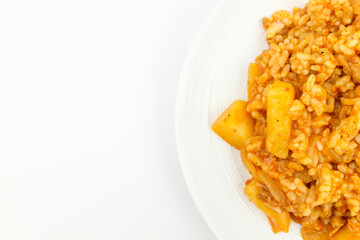 Curry rice on white background