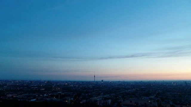 Cityscape at dusk, Berlin, Germany
