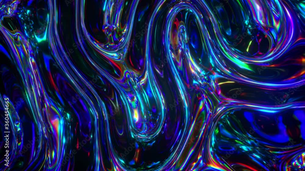 Poster colorful abstract animated background. the movement of a transparent multi-colored glass surface. ac
