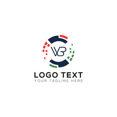 Virtual Solution  WB Logo Design vector