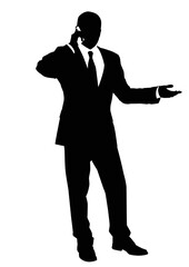 Obraz premium Businessman talking through mobile phone stock illustration