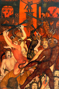 Retablo de San Gregorio o de las Almas (Retaule de Sant Gregori o de les &agrave;nimes) ( anonimo s.XVI).Catedral.Eivissa.D'alt Vila.Ibiza.Illes Balears.Espa&ntilde;a.