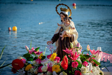 procesion marinera de la virgen del Carmen, Portinatx, Ibiza, balearic islands, Spain