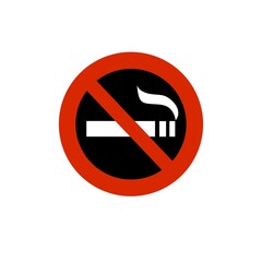 vector illustration No smoking icons or symbols, white background