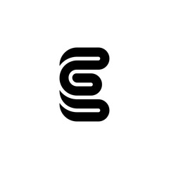 Thick Rounded Line Letter Logotype E