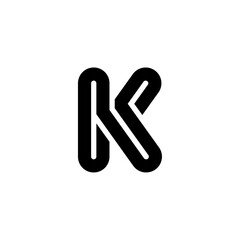 Fototapeta premium Thick Rounded Line Letter Logotype K