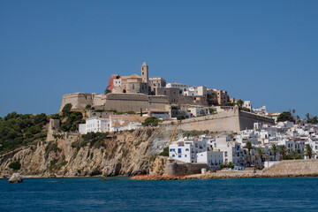Fototapeta na wymiar d Alt vila desde el mar, Ibiza, balearic islands, Spain