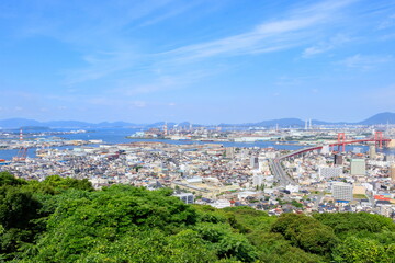 高塔山公園から見た北九州市内　福岡県　Kitakyusyu city seen from Takatoyama Park