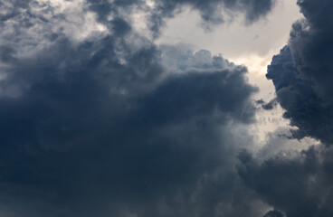 Fototapeta na wymiar blue stormy sky clouds panorama