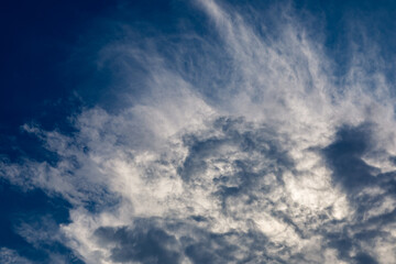 blue sky sunny clouds panorama