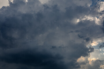 Naklejka na ściany i meble blue stormy sky clouds panorama