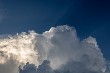 blue sky sunny clouds panorama