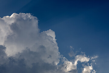 blue sky sunny clouds panorama