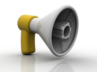 3d rendering megaphones announce sale
