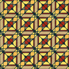 Abstract seamless pattern in art nouveau color palette, vector illustration with texture