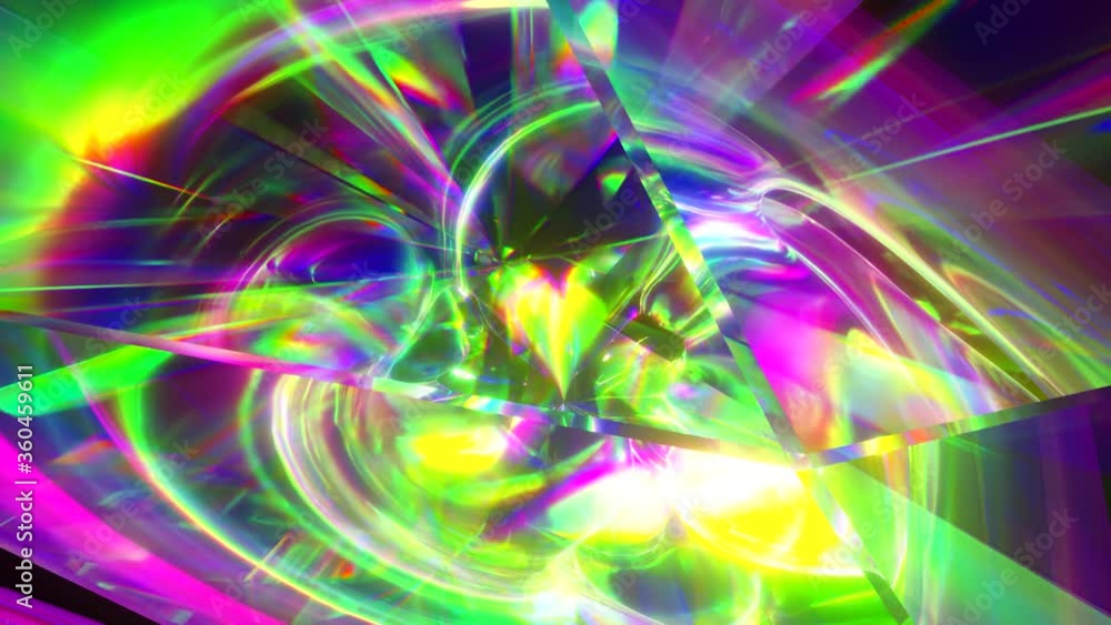 Poster the light passes through the facets of a slowly rotating diamond and creates repetitive sparkling hi