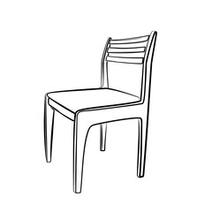 A chair with a back. Linear contour vector illustration on a white background