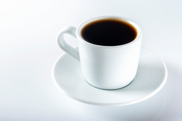 Cup of coffee on a white background