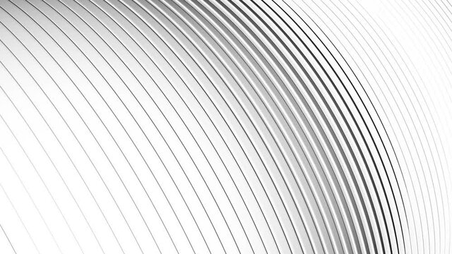 Abstract pattern of circle shape with the effect of move. White clean rings animation. Abstract background for business presentation. Seamless loop 4k 3d render