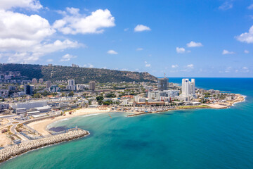 Haifa Bay and Rambam hospital campus, Aerial image