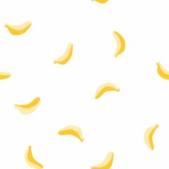 Small banana simple object vector seamless pattern with fruit silhouette for wallpaper, shop banner background or baby bodysuit textile print.