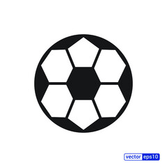 Fototapeta premium Soccer ball icon. Flat vector illustration in black on white background. EPS 10.