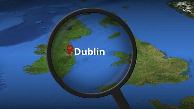 Dublin city being found on the map