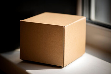 cardboard box on black background