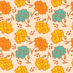 Behang Floral Vector Seamless Pattern design © Rina