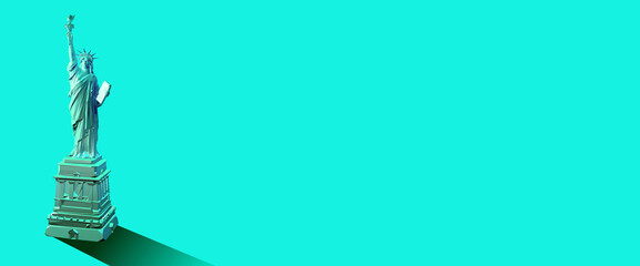 Polygonal lady liberty statue vector illustration isolated on blank green BG © jolygon