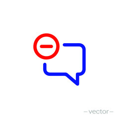 Delete chat icon. Vector illustration. EPS 10.