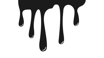 Paint dripping. Dripping liquid. Paint flows. Current paint, stains. Current inks. Vector illustration.
