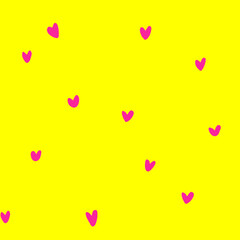 Hearts Seamless Pattern in Yellow
