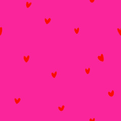 Hearts Seamless Pattern in Pink