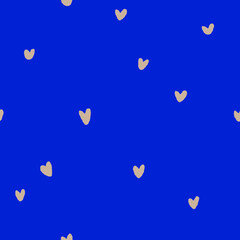 Hearts Seamless Pattern in Blue