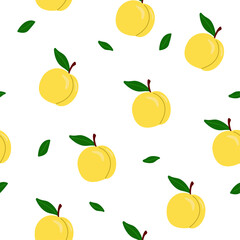 seamless pattern with apricot in flat style