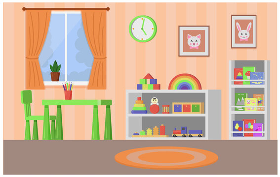 interior of children's room with toys
