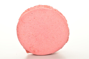 Tasty multi-colored, sweet macaroons, on a white background.