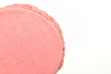 Tasty multi-colored, sweet macaroons, on a white background.