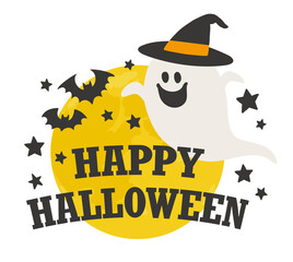 Fototapeta premium ハロウィン おばけ コウモリ 月 ベクター イラスト